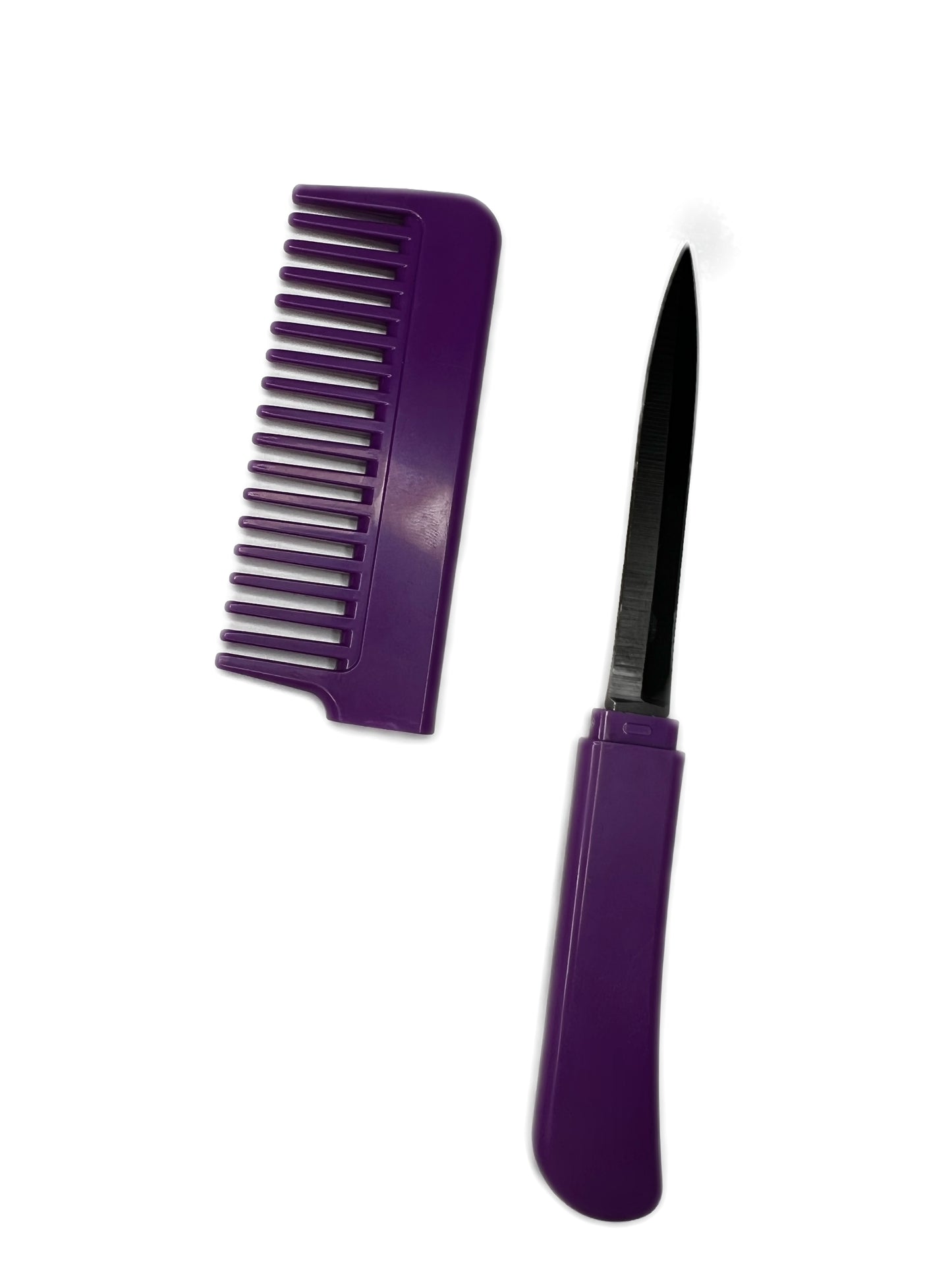 Peigne à cheveux rose avec couteau caché