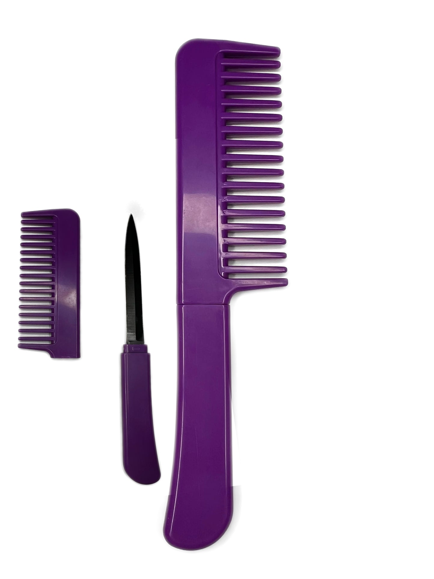 Peigne à cheveux rose avec couteau caché